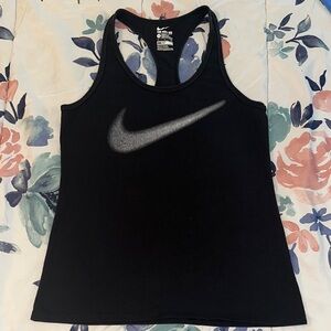 Nike Women's Black and Silver Tank Top